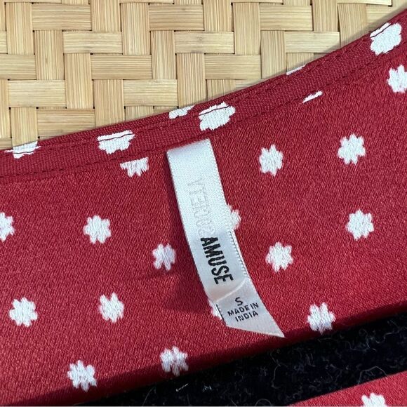 Amuse society aria ditzy floral blouse red and white - Picture 7 of 7